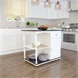 SEI Furniture Muxlow Transitional Wooden Kitchen Cart in White and Black
