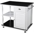 SEI Furniture Muxlow Transitional Wooden Kitchen Cart in White and Black