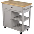 SEI Furniture Pleydell Wooden Kitchen Cart in Cool Gray and Natural