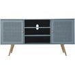 SEI Furniture Alsterson Wooden TV Stand in Mint and Gold