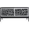 SEI Furniture Arminta Wooden and Metal TV Stand in Black and Silver