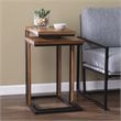 SEI Furniture Sabanti 2 Piece Nesting End Table Set in Brown and Black