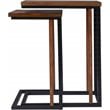 SEI Furniture Sabanti 2 Piece Nesting End Table Set in Brown and Black