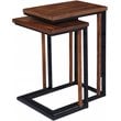 SEI Furniture Sabanti 2 Piece Nesting End Table Set in Brown and Black