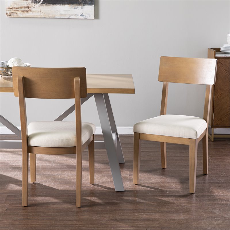 SEI Furniture Hambleden Wood Dining Chairs in Natural (Set of 2)