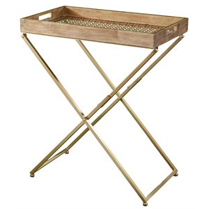 sei furniture vizela contemporary wood folding side table in natural