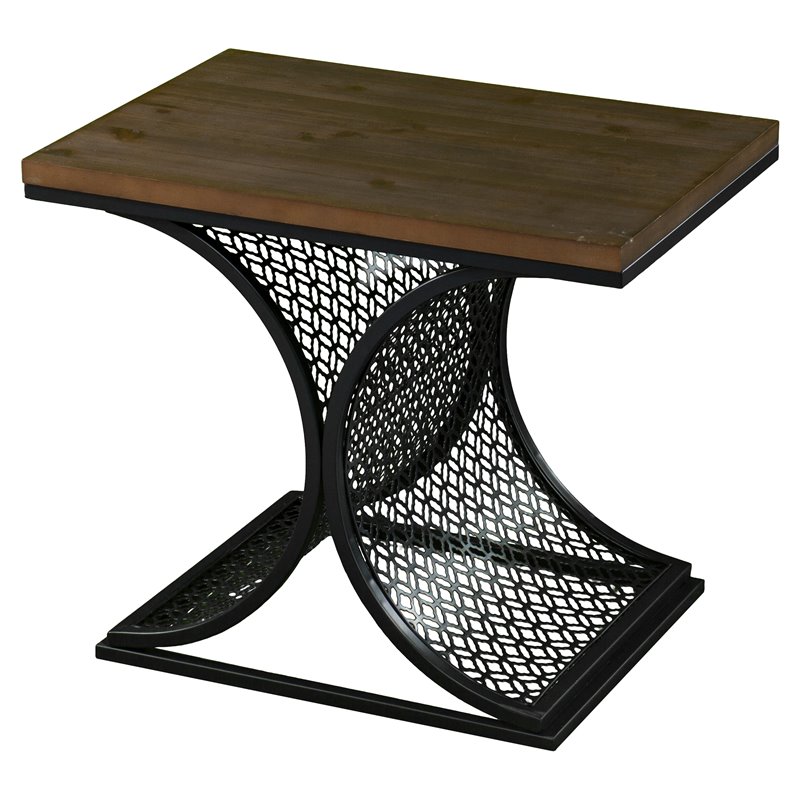 SEI Furniture Chapnily Modern Wood Accent Table in Brown