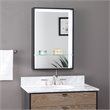 SEI Furniture Wervin Contemporary Wood Lighted Mirror with Shelf in Black