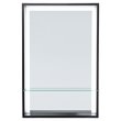 SEI Furniture Wervin Contemporary Wood Lighted Mirror with Shelf in Black