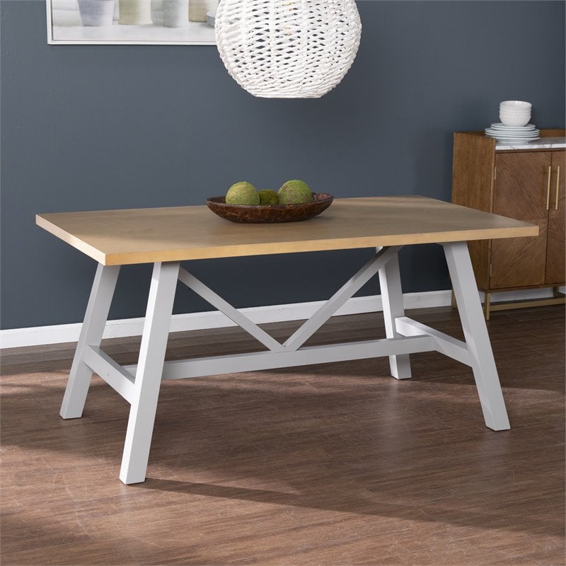 SEI Furniture Hambleden Rectangular Modern Wood Dining Table in Natural