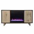 SEI Furniture Wilconia Wood Color Changing Fireplace in Brown