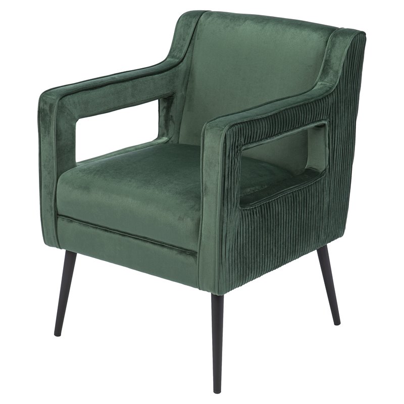 SEI Furniture Martense Velvet Upholstered Accent Chair in Green