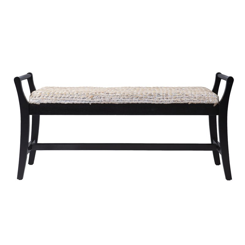 SEI Furniture Kellworth Coastal Wood Water Hyacinth Bench in Natural