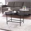 SEI Furniture Arcklid Metal-Faux Marble Cocktail Table in Black