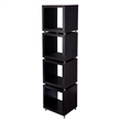 Southern Enterprises Portgren 4-tier Wood and Iron Bookshelf in Brown
