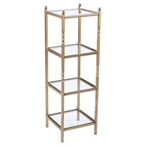 sei furniture reinzo 4-tier transitional metal bathroom shelf in gold
