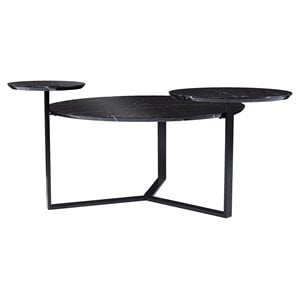 SEI Furniture Saxelby Metal-Faux Marble Cocktail Table in Black