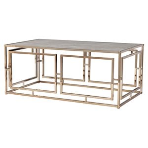 SEI Furniture Simondley Metal-Faux Marble Cocktail Table in Gold