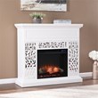 SEI Furniture Wansford Contemporary Wood Electric Fireplace in White