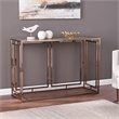 Southern Enterprises Simondley Metal-Faux Marble Console Table in Champagne
