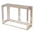 Southern Enterprises Simondley Metal-Faux Marble Console Table in Champagne