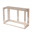 Southern Enterprises Simondley Metal-Faux Marble Console Table in Champagne