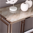 Southern Enterprises Simondley Metal-Faux Marble Console Table in Champagne