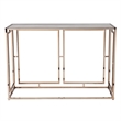 Southern Enterprises Simondley Metal-Faux Marble Console Table in Champagne