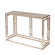 Southern Enterprises Simondley Metal-Faux Marble Console Table in Champagne