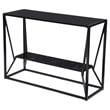 SEI Furniture Argall Metal Long Console Table with Glass Top in Black