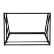 SEI Furniture Argall Metal Long Console Table with Glass Top in Black