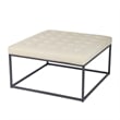 SEI Furniture Ciarin Bonded Leather Upholstered Cocktail Ottoman in White