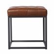 SEI Furniture Ciarin Square Bonded Leather Upholstered Ottoman in Brown