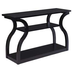SEI Furniture Winterfield Wood Display Console Table in Black
