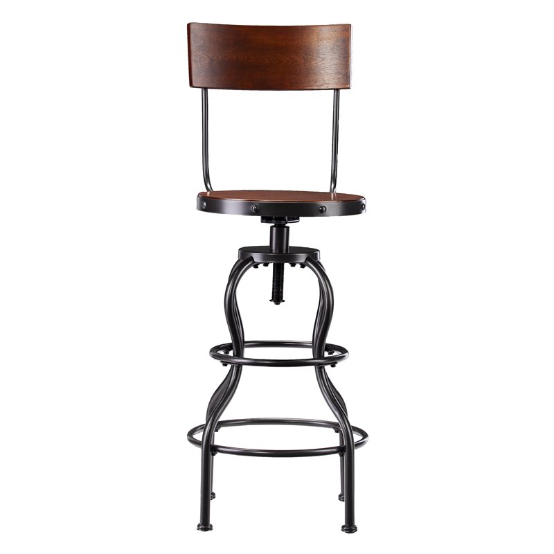 SEI Furniture Willows Traditional Wood Swivel Bar Stool in Brown