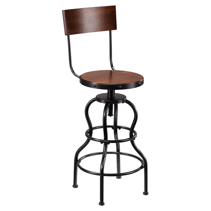 SEI Furniture Willows Traditional Wood Swivel Bar Stool in Brown