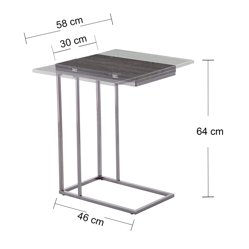 SEI Furniture Clarkdom Modern Wood Expandable C-Table in Black