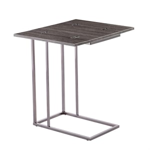 SEI Furniture Clarkdom Modern Wood Expandable C-Table in Black