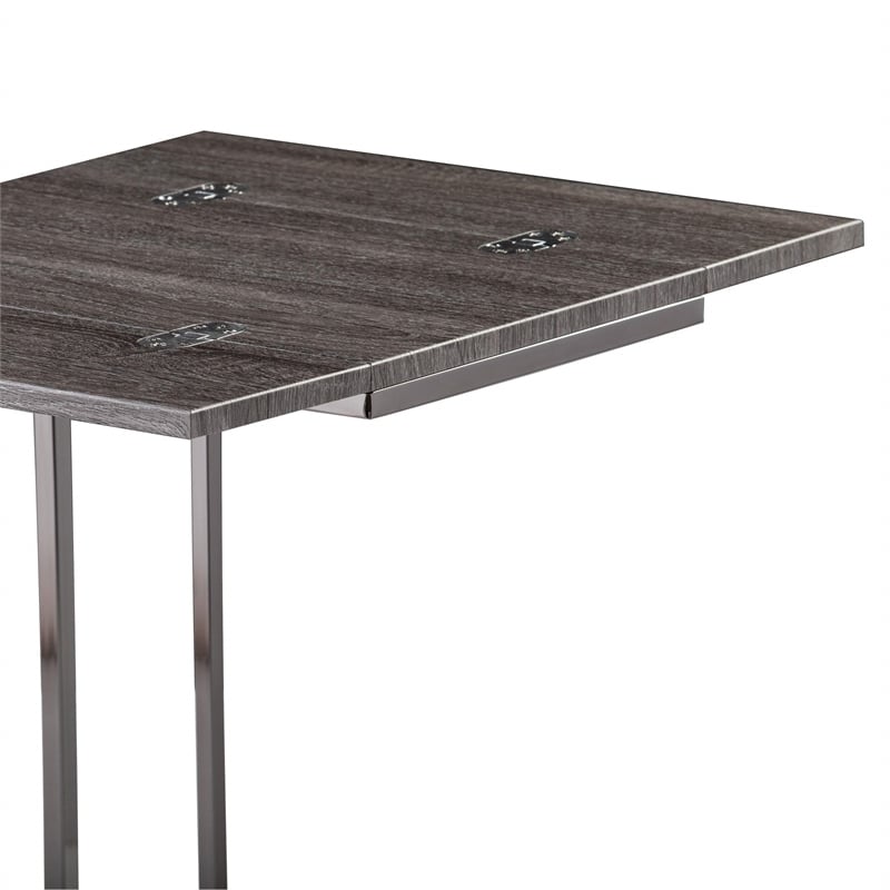 SEI Furniture Clarkdom Modern Wood Expandable C-Table in Black