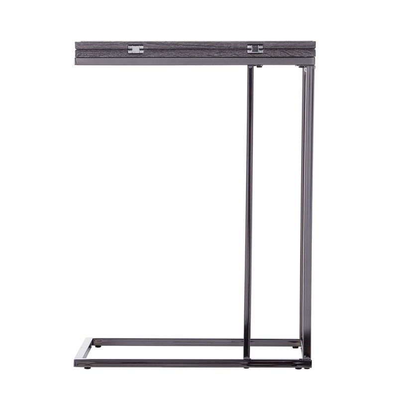 SEI Furniture Clarkdom Modern Wood Expandable C-Table in Black