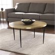 SEI Furniture Judmont Round Metal Embossed Top Cocktail Table in Bronze