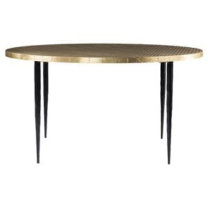 SEI Furniture Judmont Round Metal Embossed Top Cocktail Table in Bronze