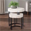 SEI Furniture Kennerly 2-piece Modern Wood Nesting Side Tables in White