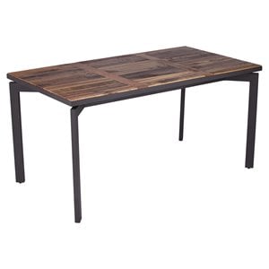 sei furniture surville contemporary reclaimed wood dining table in brown