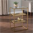 SEI Furniture Penketh Metal End Table with Glass Top in Brass