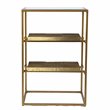 SEI Furniture Penketh Metal End Table with Glass Top in Brass