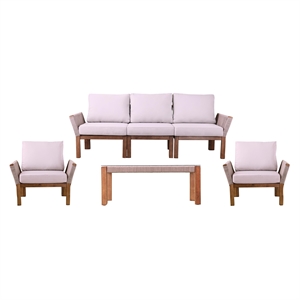 SEI Furniture Brendina 4-piece Wicker Outdoor Conversation Set in Natural