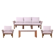 SEI Furniture Brendina 4-piece Wicker Outdoor Conversation Set in Natural