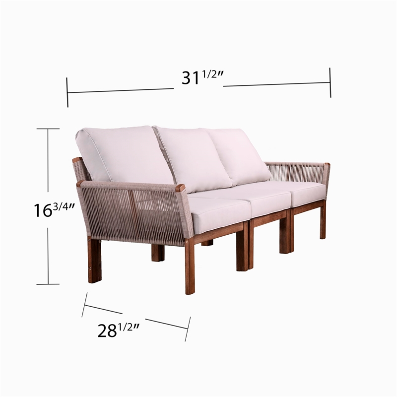 SEI Furniture Brendina 4-piece Wicker Outdoor Conversation Set in Natural