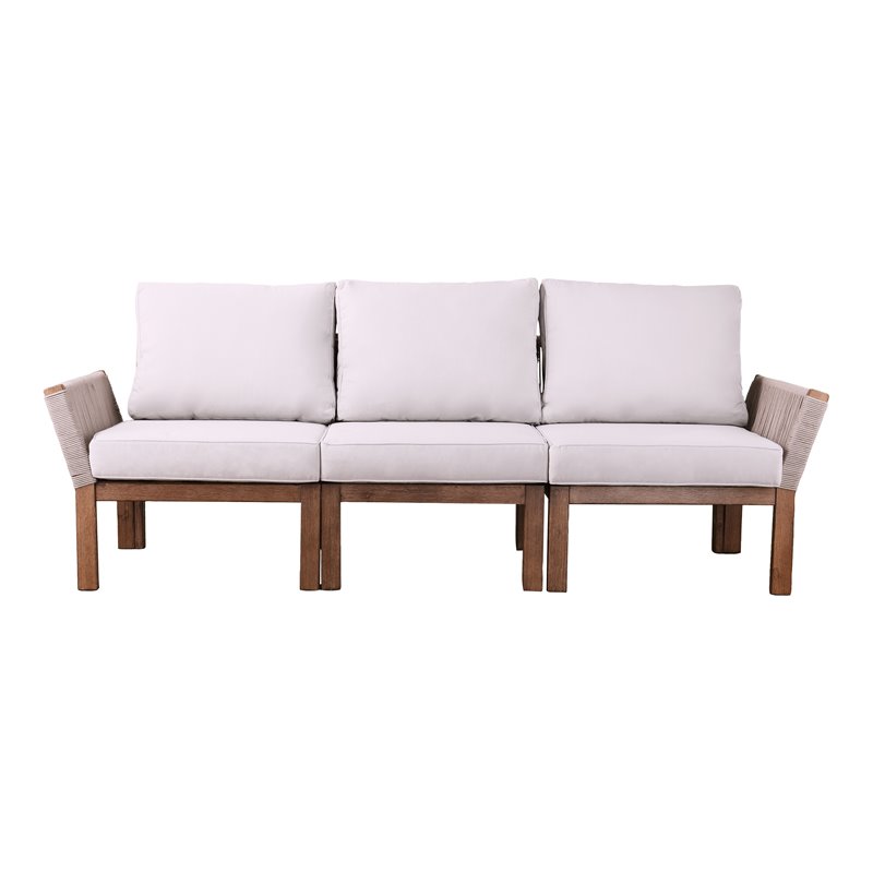 SEI Furniture Brendina 3-seater Wicker Outdoor Sofa in Natural